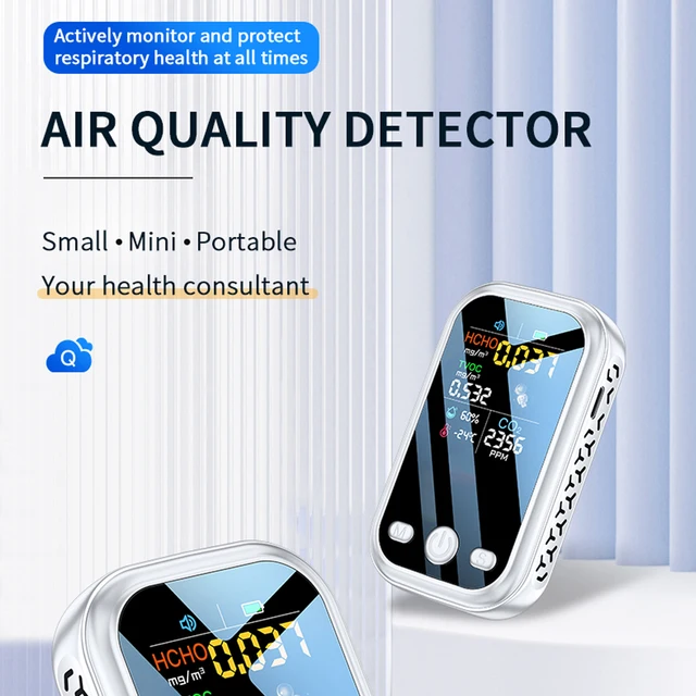 Household 1.9inch 240*280 Resolution Color Display Air Quality Detector High Sensitive Semiconductor Sensors 5in1 HCHO TVOC CO2 1