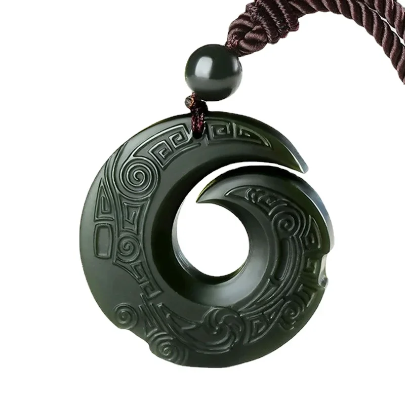 Natural Hetian Jade Pendant Necklace Jadeite Jewelry Men Gifts Buddhist Lucky Carved Fashion Charm Women Amulet pendant necklace