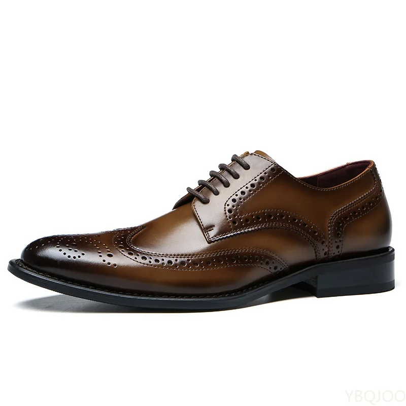 Autumn Man Dress Shoes Genuine Leather Lace-up Men Casual Shoes Smart Business Office work Footwear Men