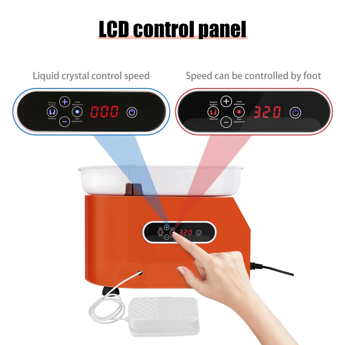 Upgrade Electric Pottery Wheel pottery wheel With LCD Display 25cm 350W Electric Pottery Circle Work Clay Handicrafts DIY Tools Detachable