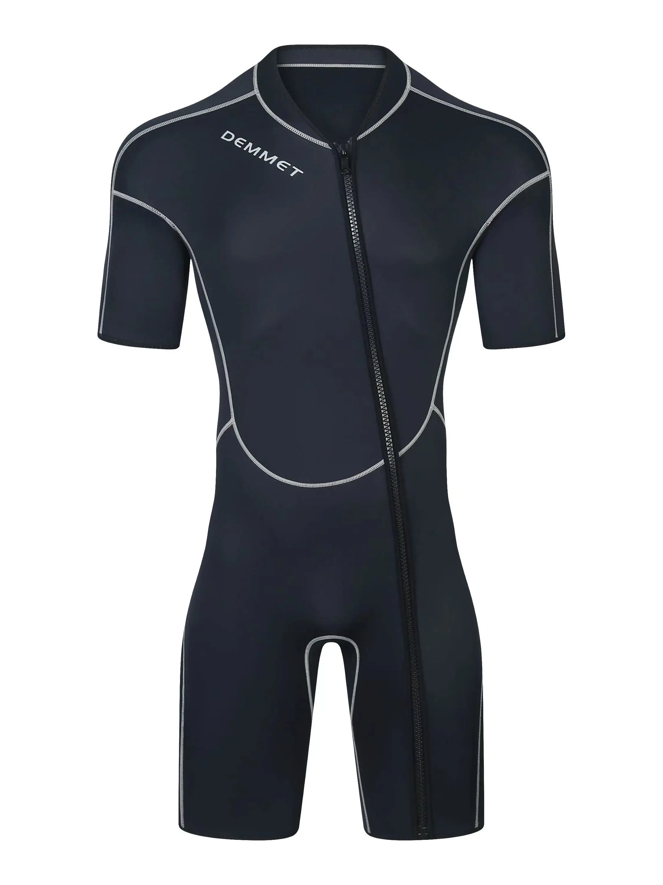 Wetsuit Men's Style 3mm Neoprene One-piece Short Sleeves Swimsuit Warm Sun Protection Snorkeling Outdoor Surf Wet Type Suit