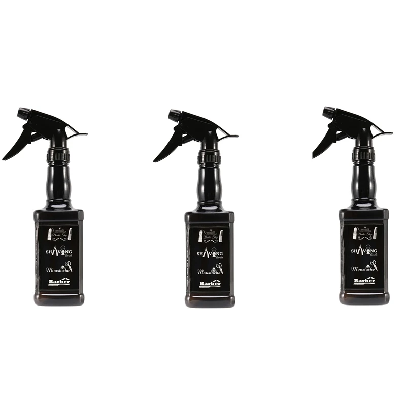 

3X 650Ml Hairdressing Spray Bottle Salon Barber Hair Tools Hair Cutting Water Sprayer Black