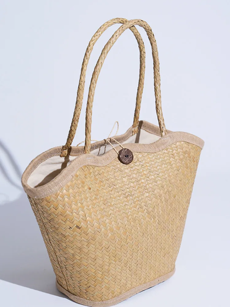 JNMC Fashionable Solid Color Hand-held Woven Bag For Women