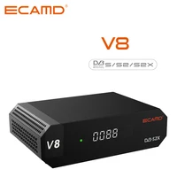 ECAMD V8 Приемник спутникового телевидения Cccam Newcam Mgcam DVB-S/S2/S2X 1080P HD 2,4G WIFI HEVC ТВ-декодер Бесплатная ECAMD H.165 GTMEDIA V8X