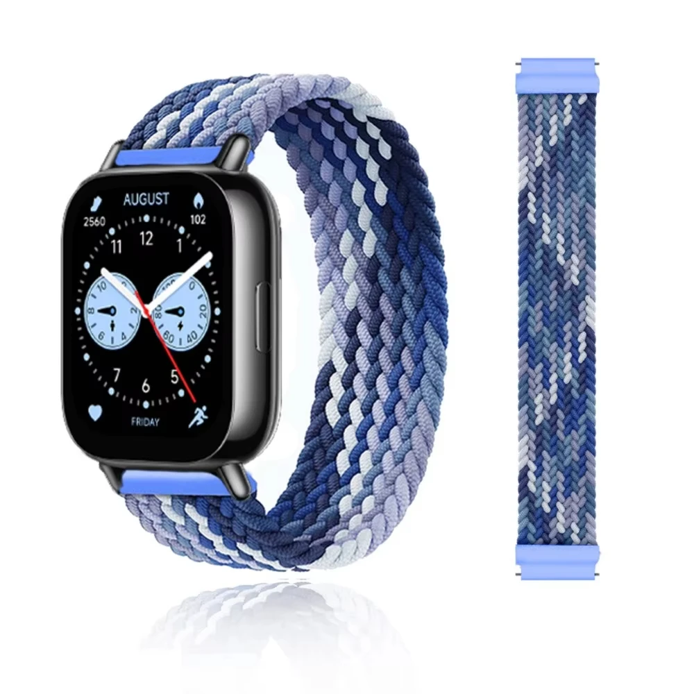 Braided Solo Loop Sport Strap for Smartwatch - 22mm Replaceable Bracelet Strap