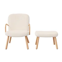 Comanlai современный бархатный стул для отдыха с подставкой для ног, мягкий стул для чтения, кресло со спинкой, стул для дома, гостиной, спальни — изображение 5