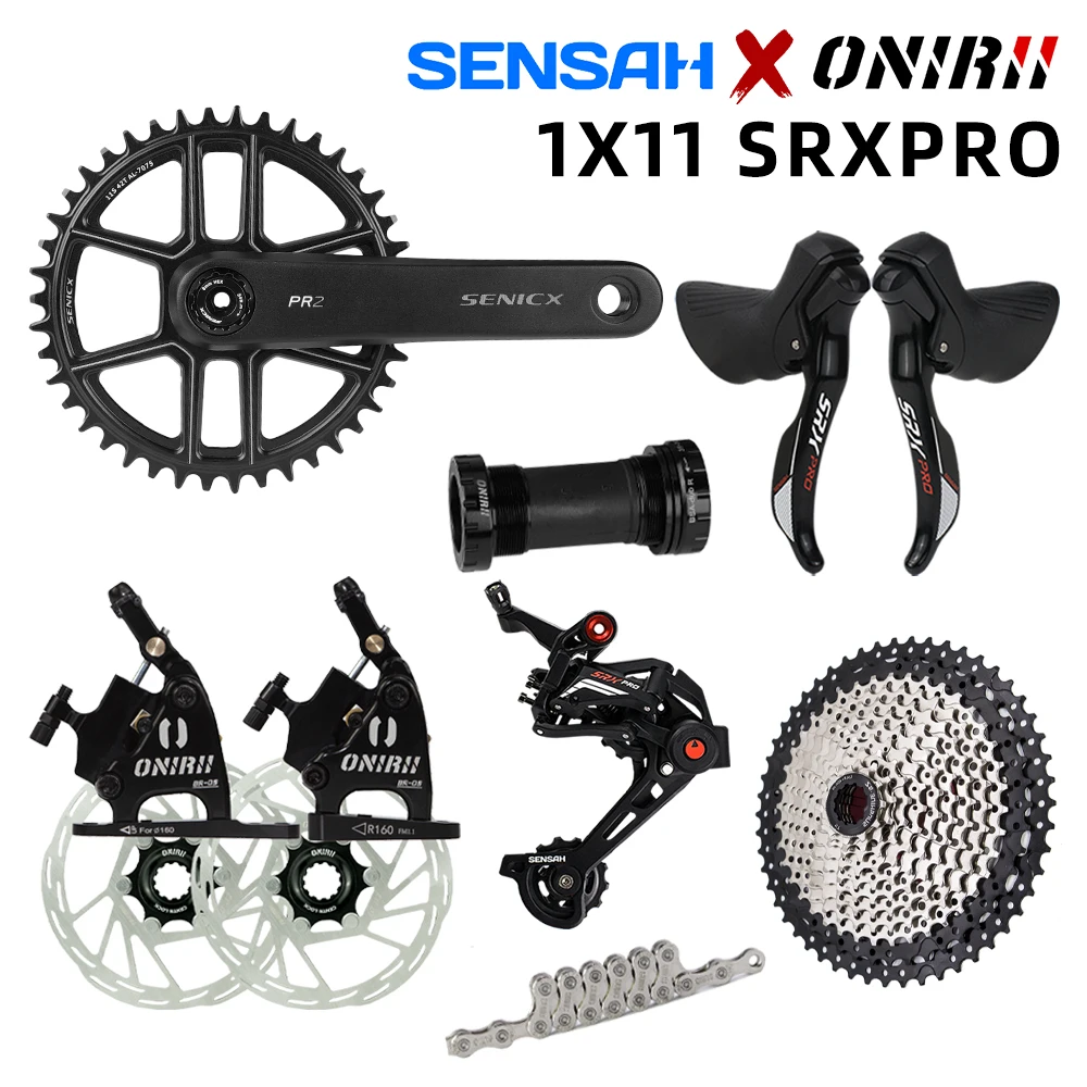 

SENSAH 1x11 Speed SRX PRO Groupset with Crank Shifter Rear Derailleur Cassette Chain for Road /Gravel /Cyclo-Cross Bike SRAM New