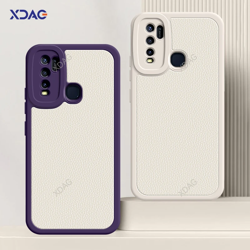 

Lambskin Leather Back Case for VIVO Y50 Y50T 1935 V1965A Luxury Litchi Peel Pattern Soft Original High Qualtiy Phone Cover Funda