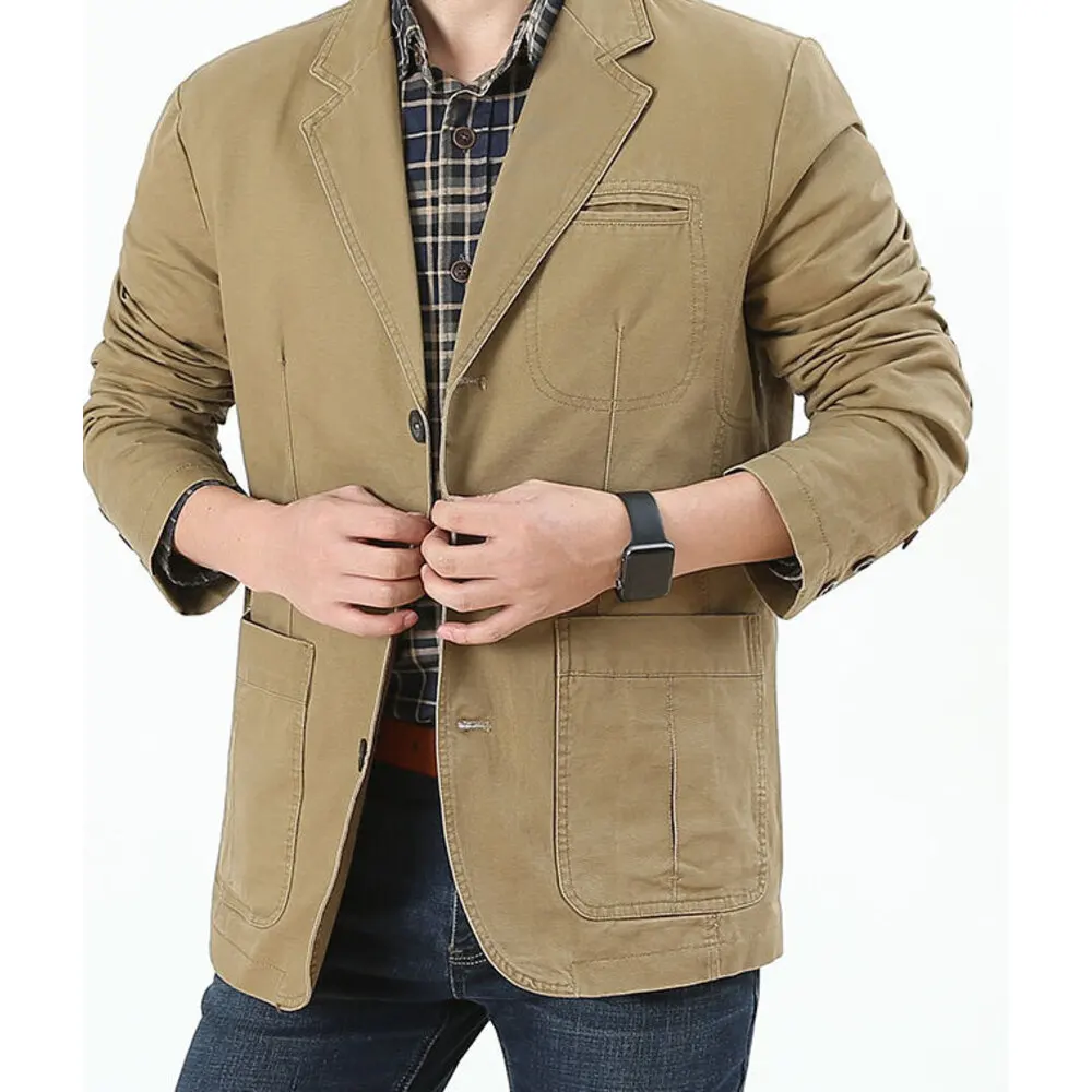 Cappotto da abito casual coreano da uomo in cotone di grandi dimensioni dritto primaverile e autunnale 817_voghion.com