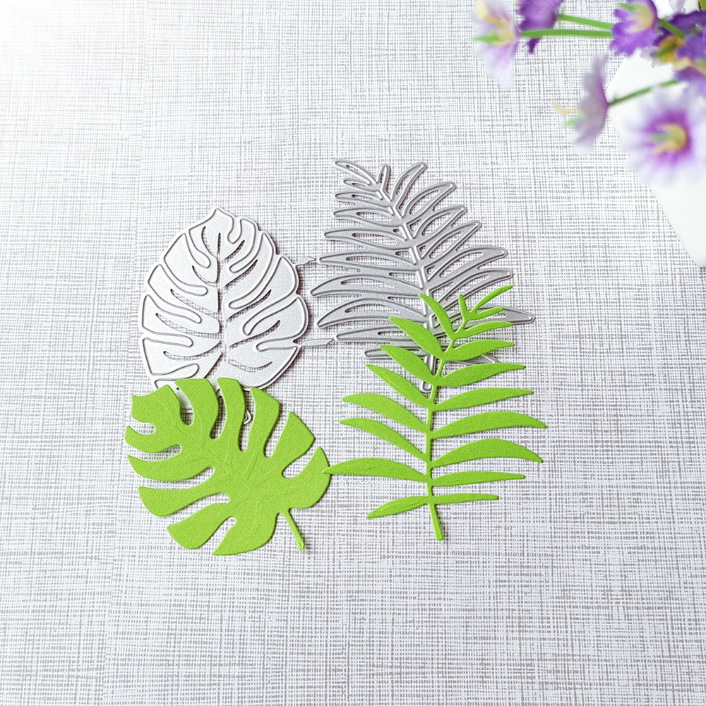 

New 2 tropical leaves cutting dies scrapbook decoration embossed photo album decoration card making DIY crafts