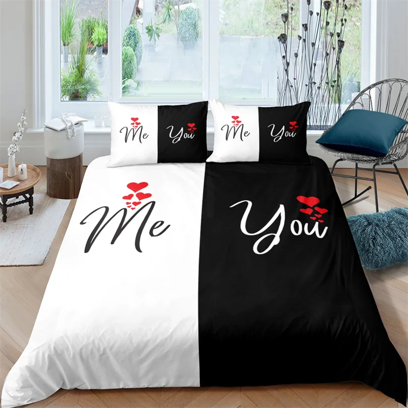 

3D Love Heart Print Home Living Comfortable Duvet Cover Set Pillowcase Kid Bedding Set Queen and King EU/US/AU/UK Size