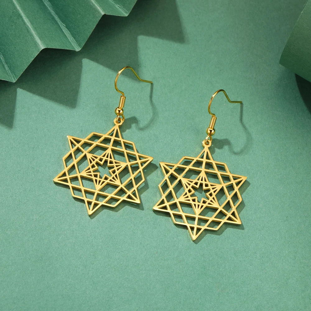 Dawapara Stern Tetraeder Anhänger Sechseck Merkaba Ohrringe Heilige Geometrie Spiritueller Schmuck Edelstahl Yoga Geschenk – Detail 11