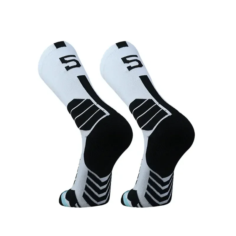 Men Basketball Socks Compression Team Number Athletic Cushion Knee High Sport Cr