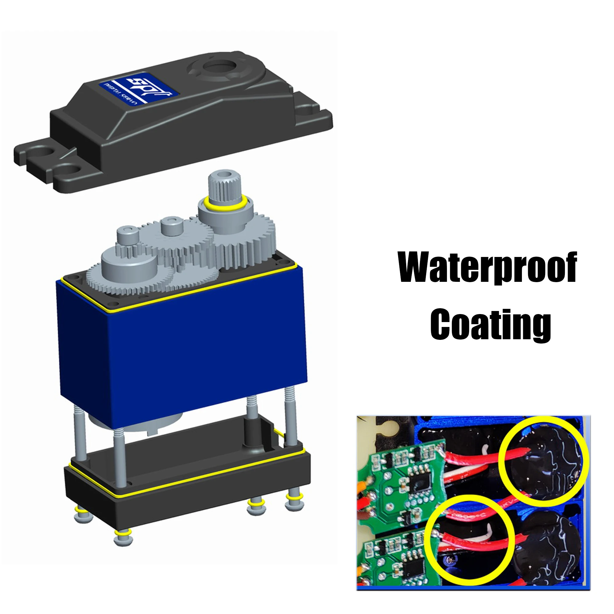 High-Torque Waterproof Metal Gear Digital Servo with 180° Rotation and 25T Arm
