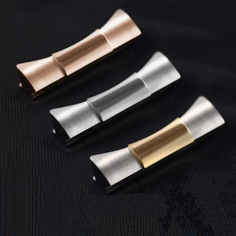 Stainless Steel Curved Interface Leather Strap Connector - Silver, Black, Gold, Rose Gold