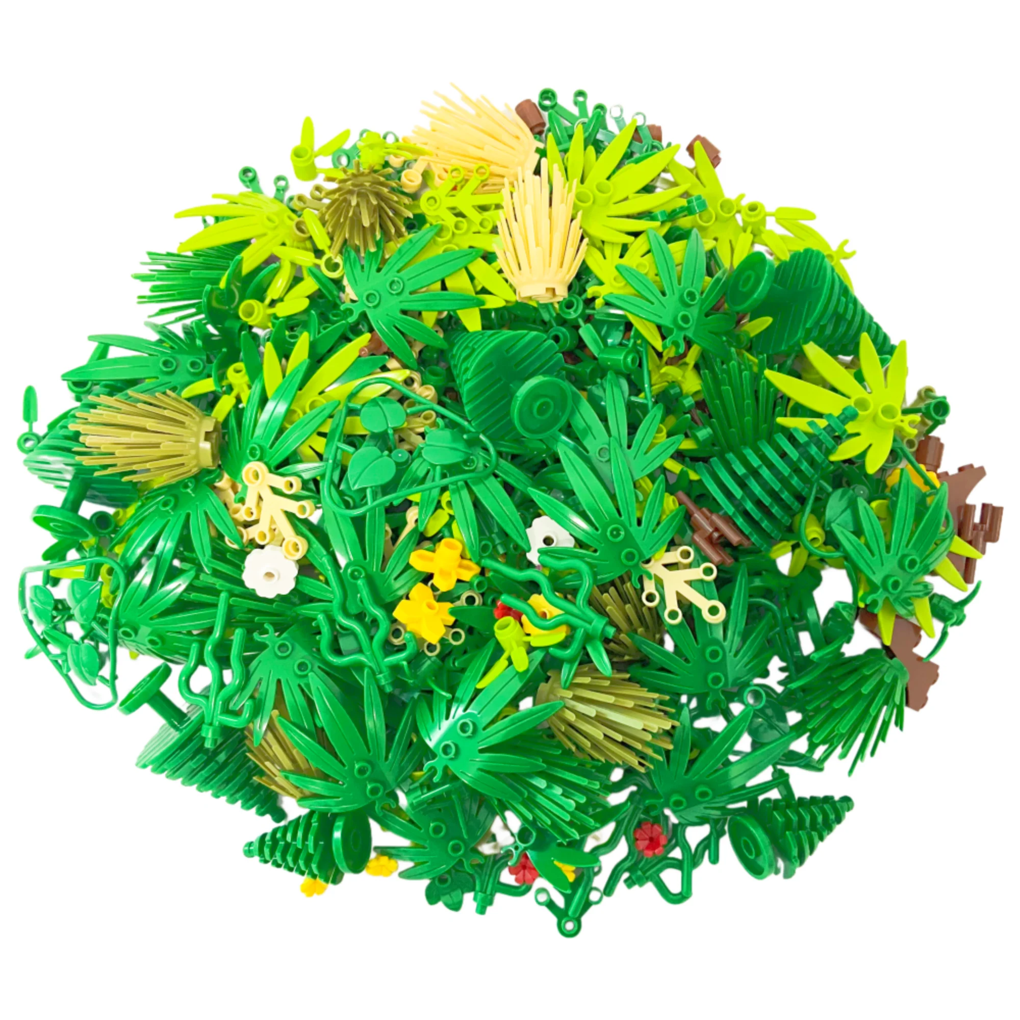 100g Plants Building Blocks DIY Toys Leaves Grasses Pine Trees Bamboo Flowers Multi-scene Construction Practical Accessories