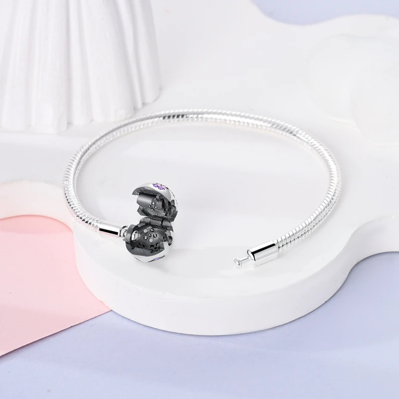 Neue Armbänder aus 925er-Sterlingsilber mit bunten Blumen, Schmetterlingen und Gänseblümchen, mit Sicherheitskette, passend für DIY-Charms, Perlen, feiner Geburtstagsschmuck – Detail 31