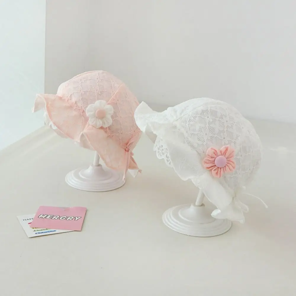 Casual Lace Ruffle Newborn Sun Hat Sweet Sunscreen Infant Bucket Hat Princess Cute Baby Fisherman Hat Summer