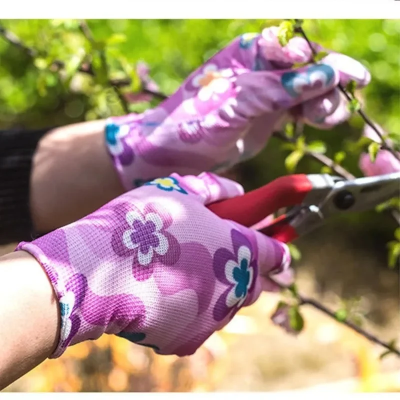 Planting Yard Cleaning Palm-Coated Floral Garden Gloves Women Non-Slip Working Gloves Non-Slip Household Labor Protection Gloves 4