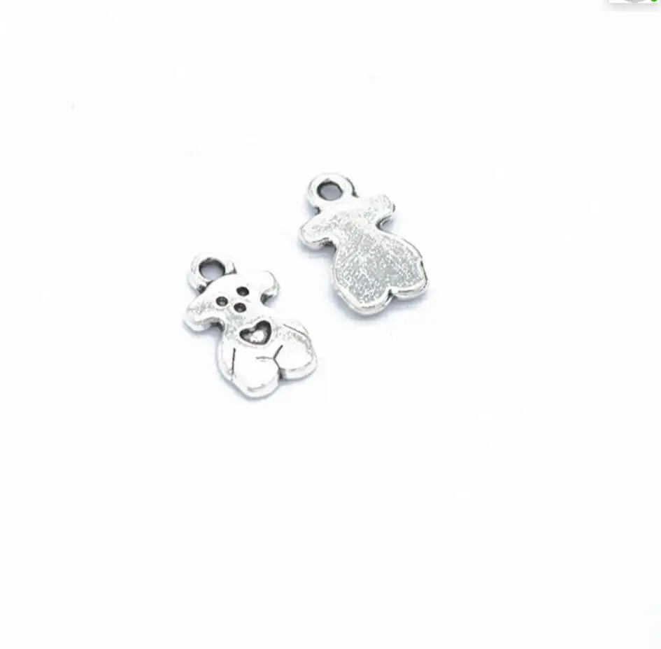 100pcs 14*8mm Cute Bear Charm Kawaii Bear Charms Dancing Bear Charms Vintage DIY Accessories For Jewelry Making F0114