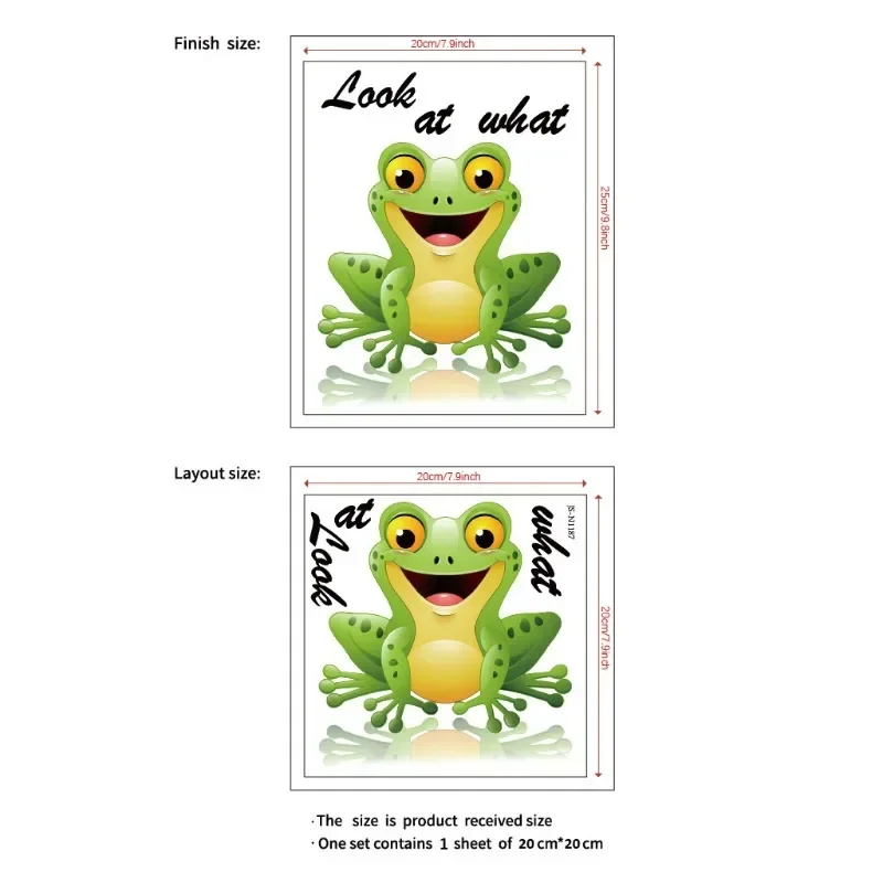 Cute Frog Toilet Sticker Cartoon Animal Wall Sticker Toilet Decorative Living Room Bedroom Restaurant Wall