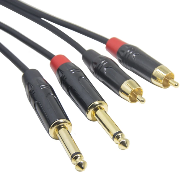 6.35mm to 2RCA Cable, RCA Cable, Gold-Plated 6.35mm Male to 2 RCA Stereo  Audio 