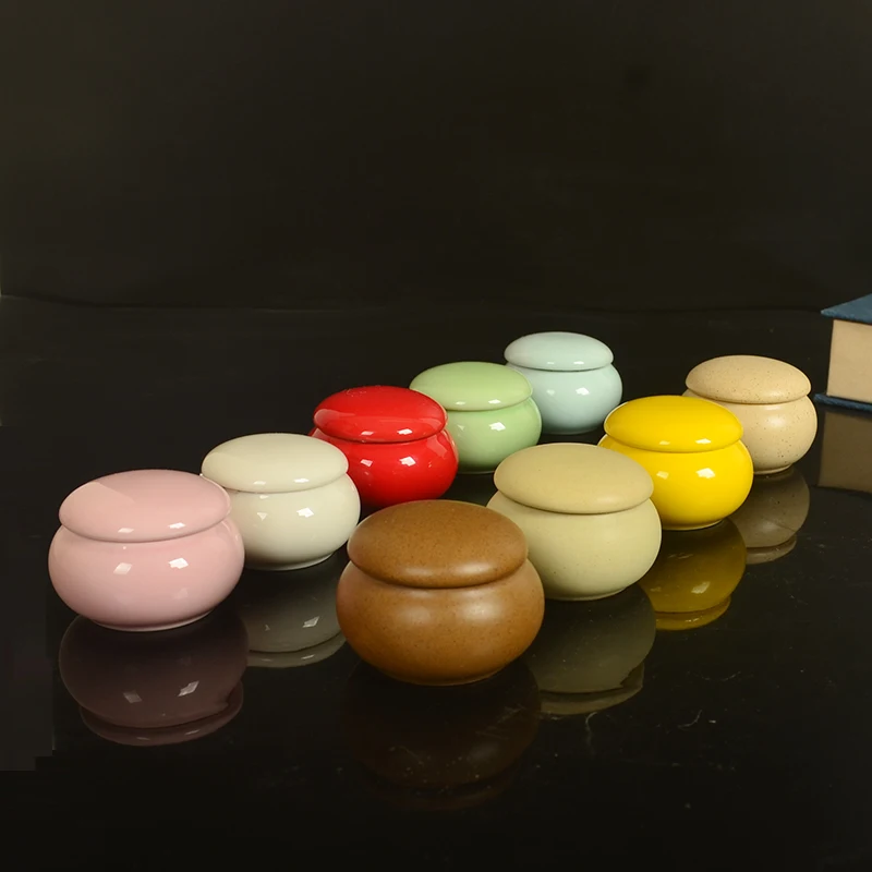 Fragrance Powder Jar Mini Chinese-style Portable Ceramic Jar Lipstick Sealed Storage Beauty Cream Square Sub-packing