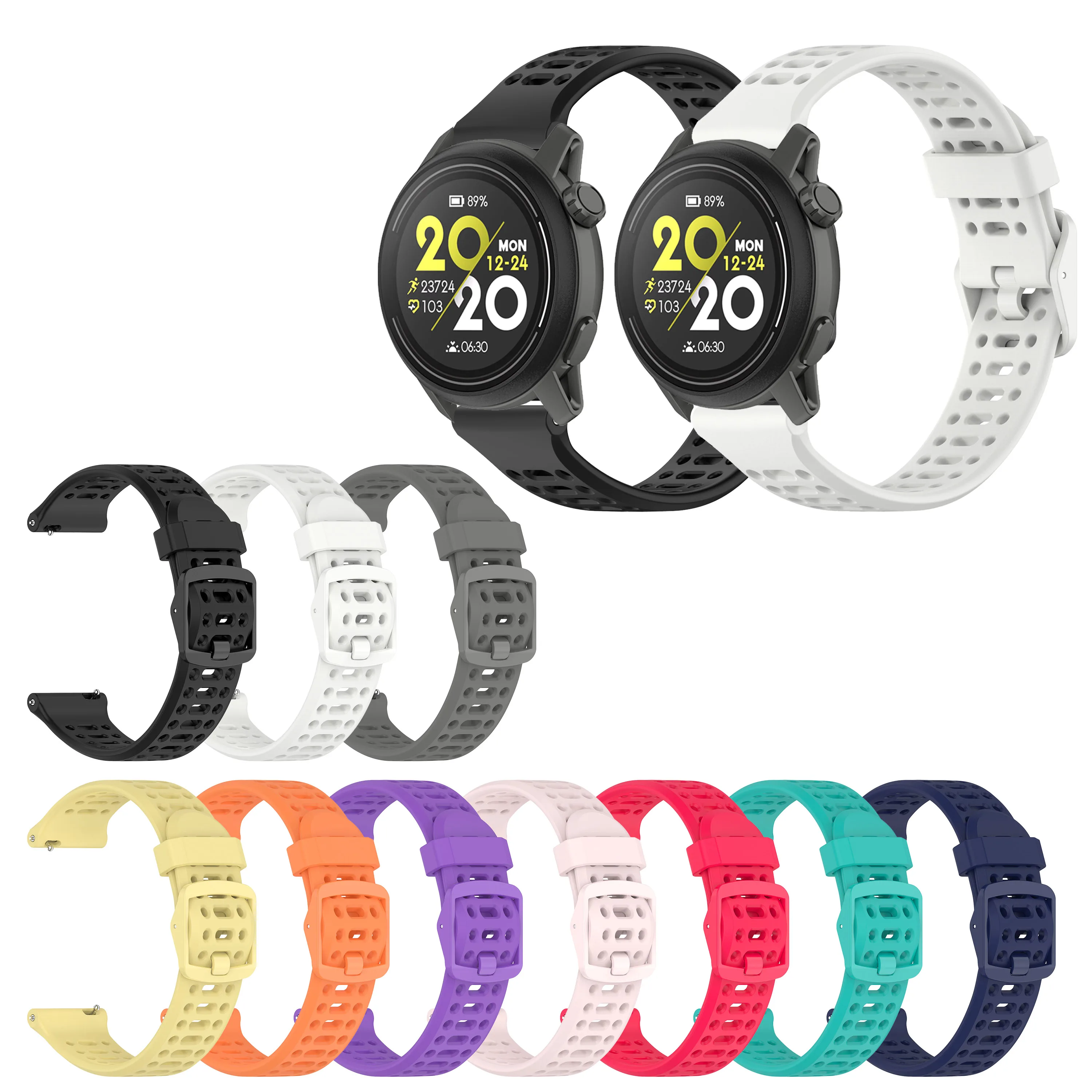 Breathable Candy Color Silicone Strap with Porous Design
