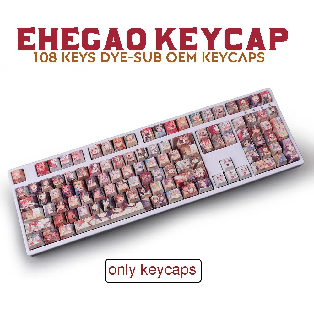 

Anime 108 Keys Dye-SUB OEM Profile PBT Keycap Custom Cartoon Keycaps For Mechanical Keyboard 61/64/68/75/84/87