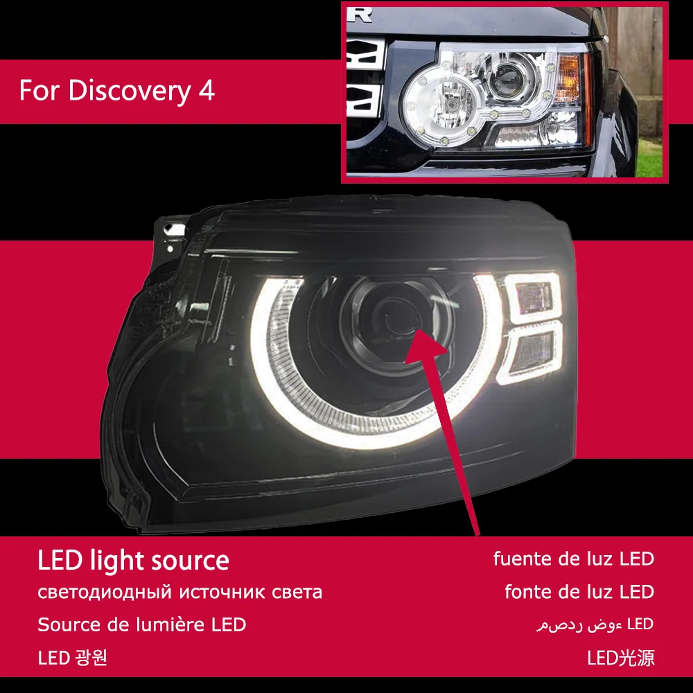 ランドローバーディスカバリー4用カーヘッドライト部品2010-2017 LEDフロントヘッドライト交換用drlキセノンプロジェクターフェイス  AliExpress Mobile