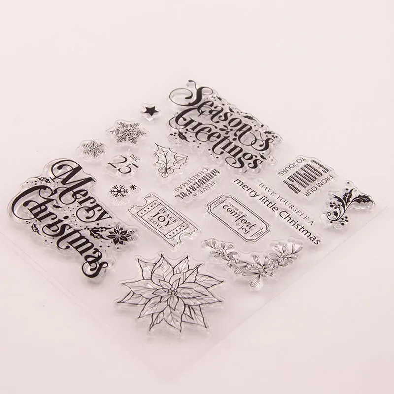 Merry Christmas Clear Stamps Transparent Silicone Stamp Seal for Card Making Decoration and DIY Scrapbookig T1639,clear stamps,clear rubber stamps,christmas cutting dies and stamps