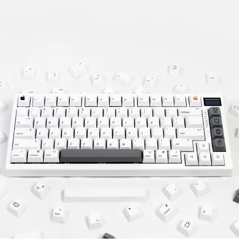기계식 키보드용 최소 흰색 애플 매킨토시 스타일 키캡, XDA 프로필, PBT, 137 개 세트