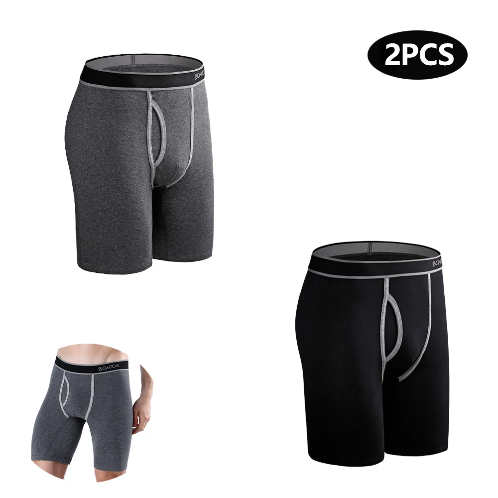 

2pcs Man Front Opening Underware Cotton Men's Panties Print Mens Boxers Shorts Family Sexy Male Underpants Sports