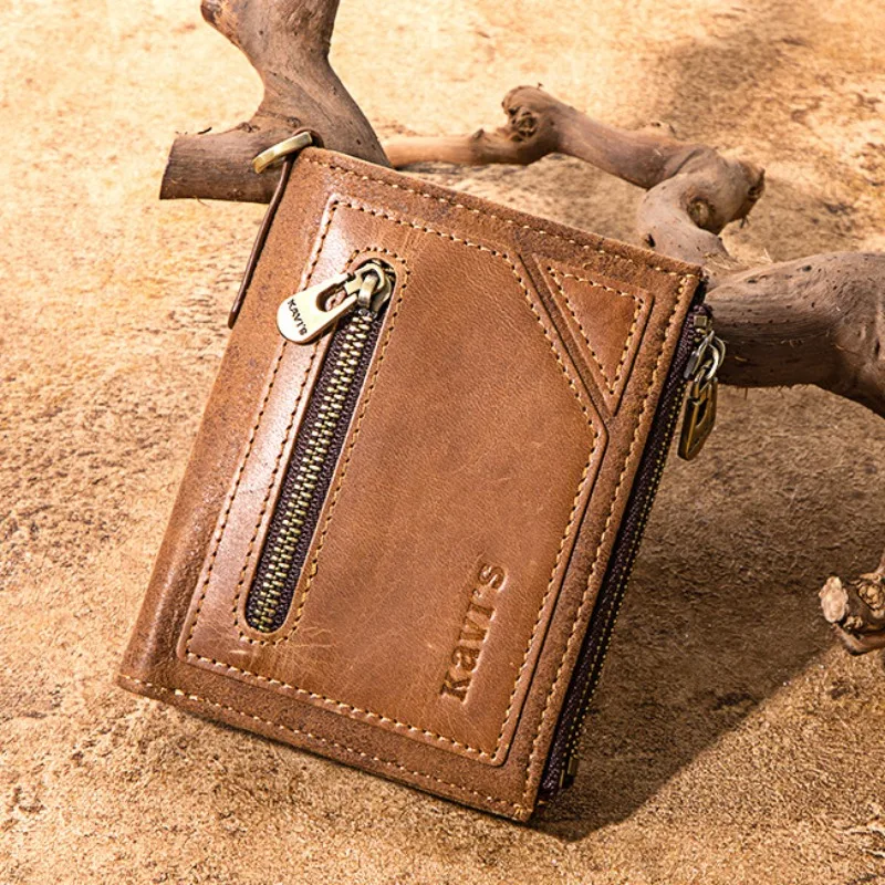 Universal Luxury Short Wallet for Men and Women Multi Functional Anti Theft Wallet Gentleman Genuine Leather Wallet