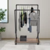 Heavy Duty Clothing Rack Anti-Rust Garment Rack with Wheels Effortless Cleaning Clothing Rack for Bedrooms/Living Rooms 6
