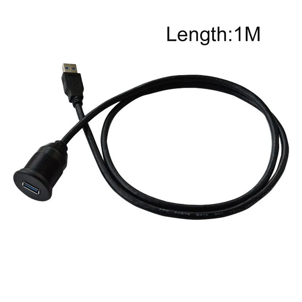 1M 2M Car Dashboard Flush Mount USB Dock Adapter Dashboard Panel 3.0 Port Male to Female Cable Extension Cable Motorcycle Boat