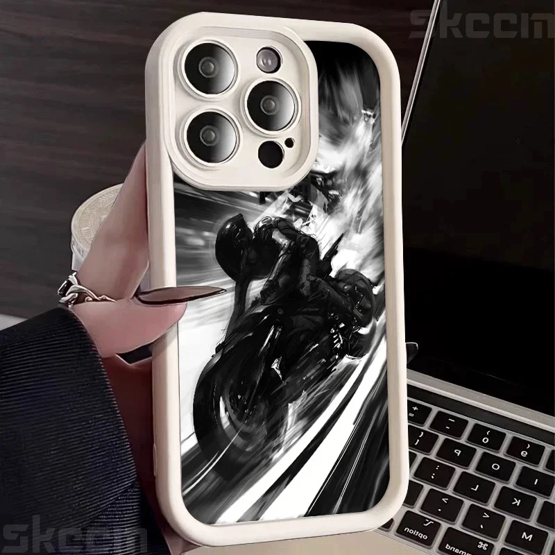 Stylish Black Biker Shockproof Silicone Phone Case