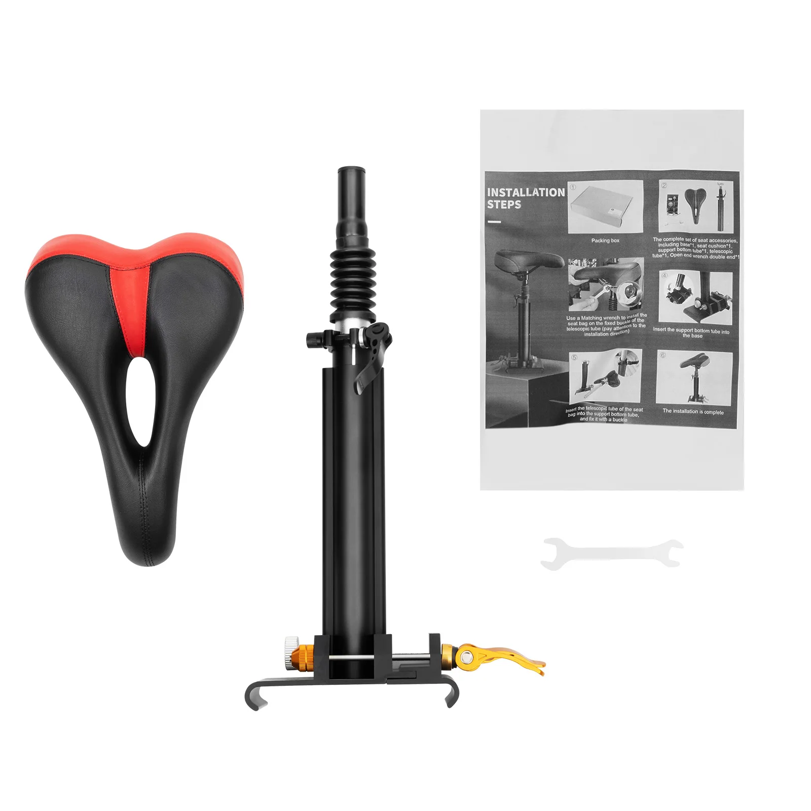 Elektroroller-Sitz, verstellbarer Sitz, 1,85 m, universeller Pendler-Sattel mit Stoßdämpfung für Xiaomi M365 und Xiaomi M365 Pro – Detail 14