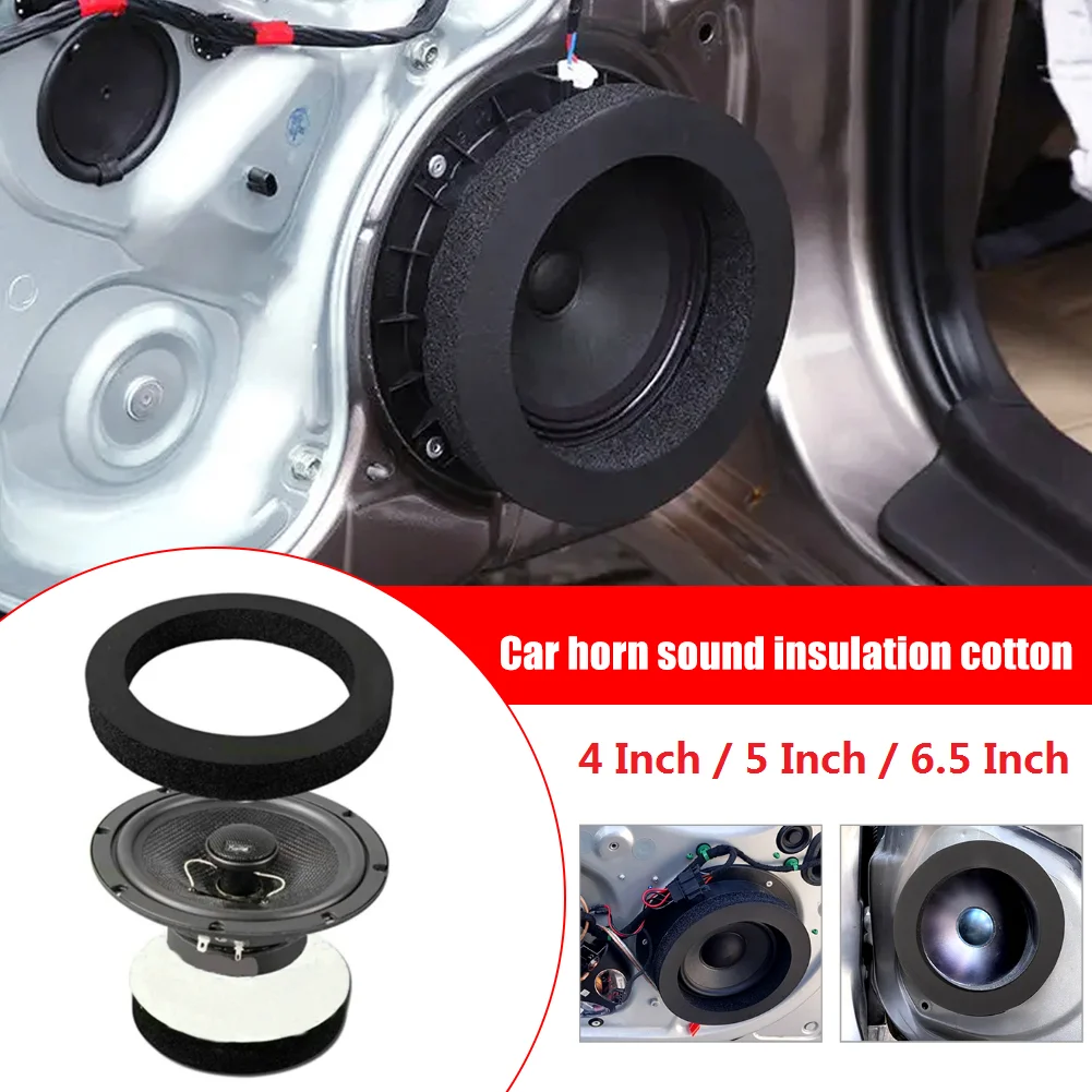 Universal Car Speaker Ring Bass Door Trim Sound Insulation Cotton Audio Speaker Sound Self Adhesive Insulation Ring 4/5/6.5 Inch sound insulation ring soundproofing cotton sound insulation cotton
