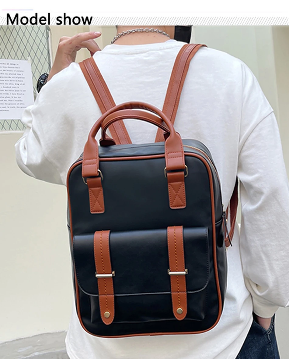 2022 Large Capacity Solid Color Backpack High Quality Leather Shoulder Bag Women Famous Designer Bags New Plush Pendant Backpack