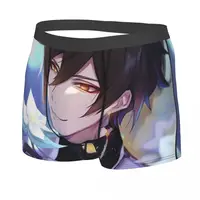Male Cool Handsome Zhongli Underwear Genshin Impact Anime Game Boxer Briefs Soft Shorts Panties Underpants 2