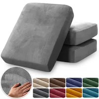 Soft Velvet Sofa Covers Elastic Couch Slipcovers Luxury Plain Living Room Chaise Lounge Case Pet-Friendly Removable Warm 1