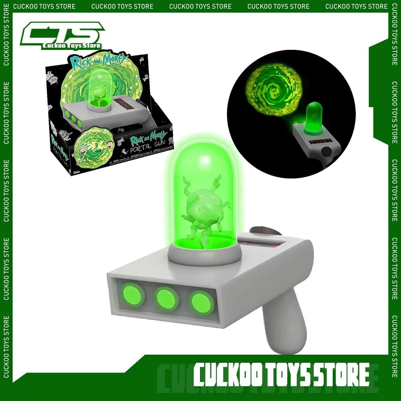 

Rick And Morty Figure Portal Gun Portal Game Replica Model Luminescence Toys Assembly Toy 1:1 Anime Restore Boy Birthday Gift