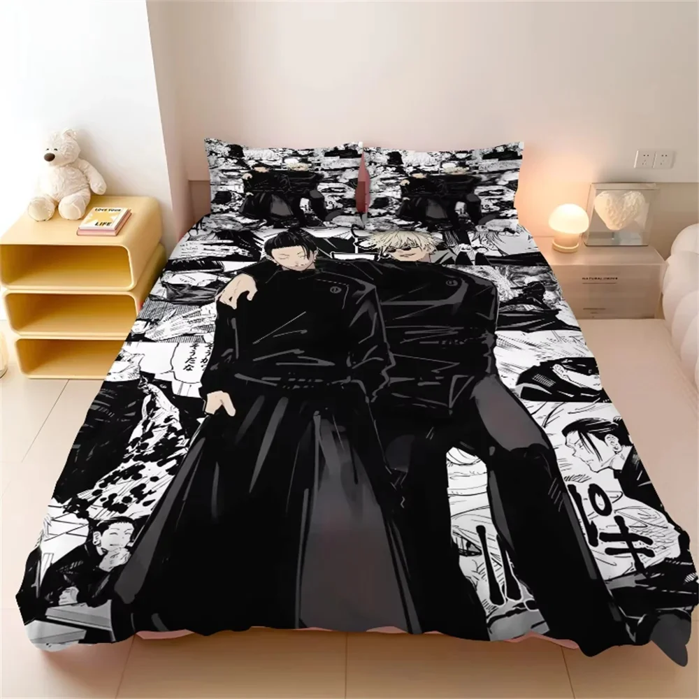 Jujutsu Kaisen Bedding Set Japan Famous Anime Duvet Cover Sets Comforter Bed Linen Twin Queen King Single Size Satoru Gojo