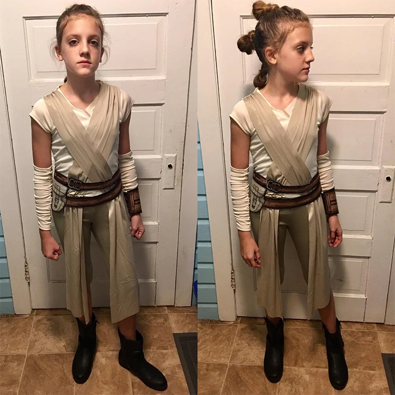 Cosplay Costume for Star Wars Rey The Rise of Skywalker Kids Halloween Party Clothes