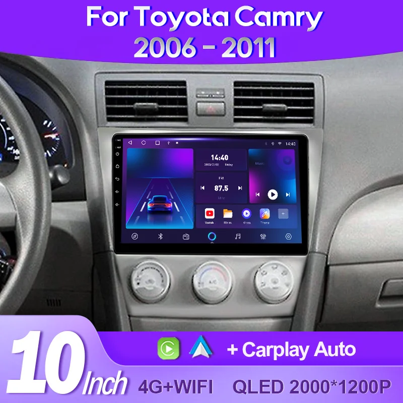 

QSZN 2K QLED For Toyota Camry XV 40 50 2006 - 2011 Android 13 Car Radio Multimedia Video Player GPS AI Voice CarPlay 4G Stereo