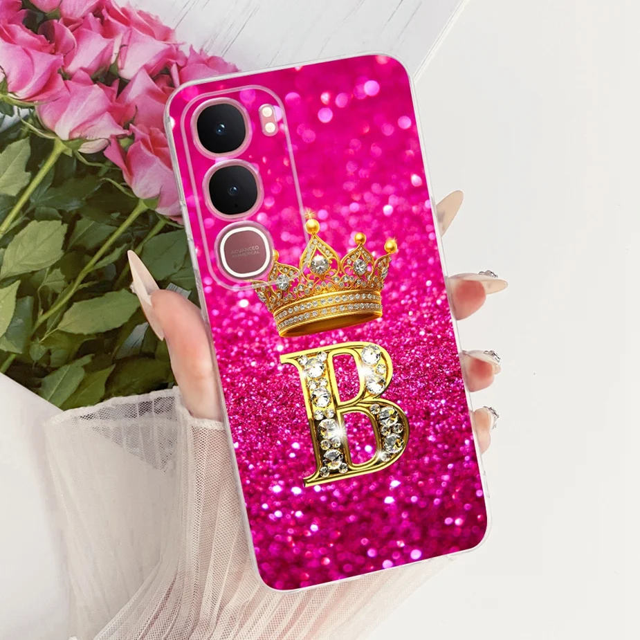 Crown Letters Soft Silicone Slim Phone Case - Elegant Design