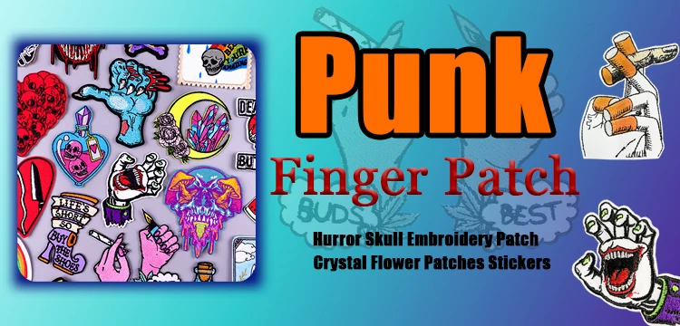 Punk-Schädel-Patch zum Aufbügeln, bestickte Aufnäher für Kleidung, thermoadhäsive Aufnäher auf Kleidung, Flasche, Geister-Patch-Aufkleber – Detail 4