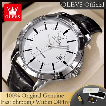OLEVS Leather Strap Watch