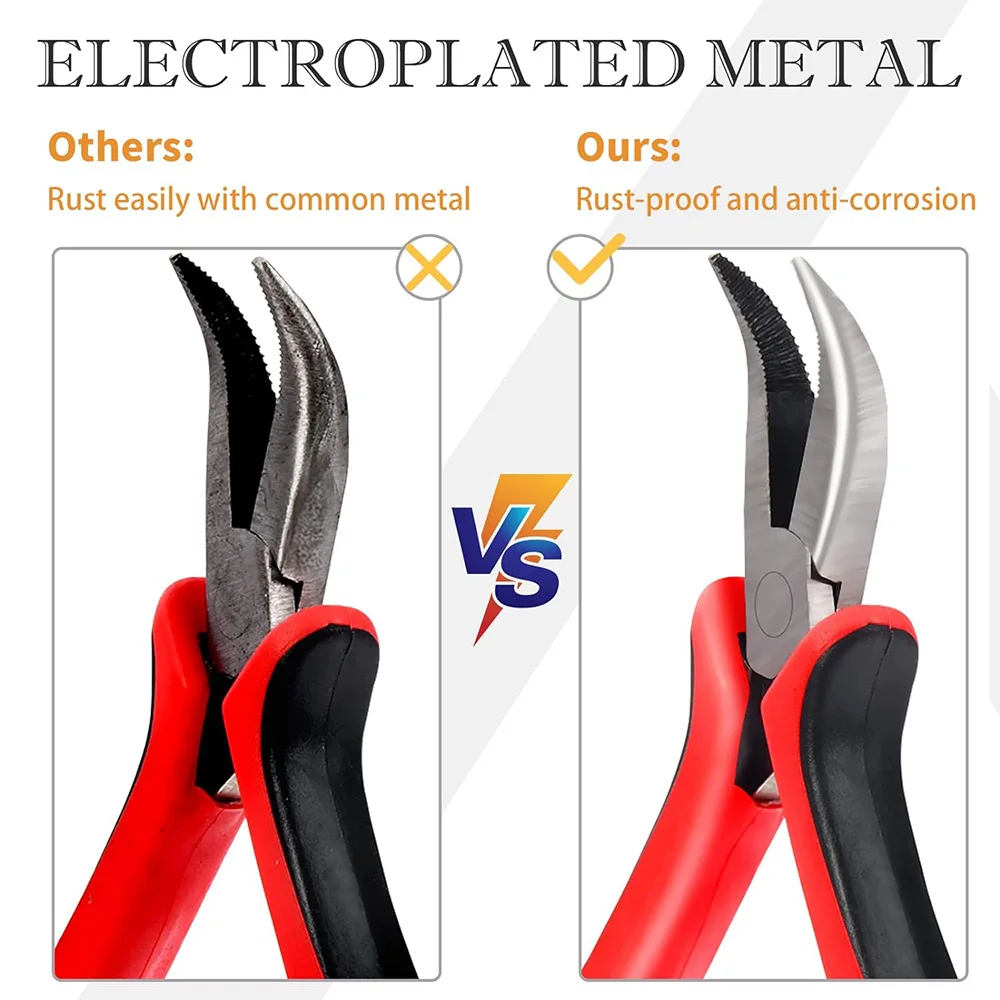 Hair Extensions Plier For Feather/Micro Nano Ring Hair Extensions Opener and Removal Tool Carbon Steel Rust-Proof Elbow Pliers
